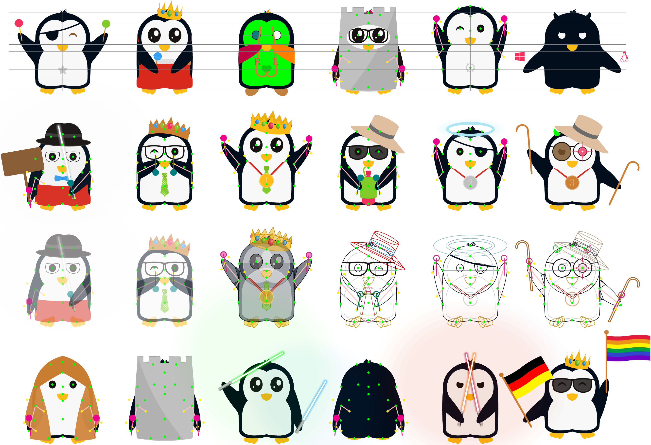 A test file of many penguins.