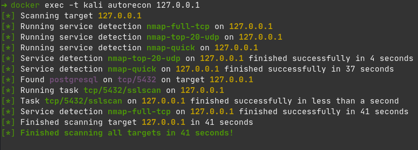 Docker Exec AutoRecon